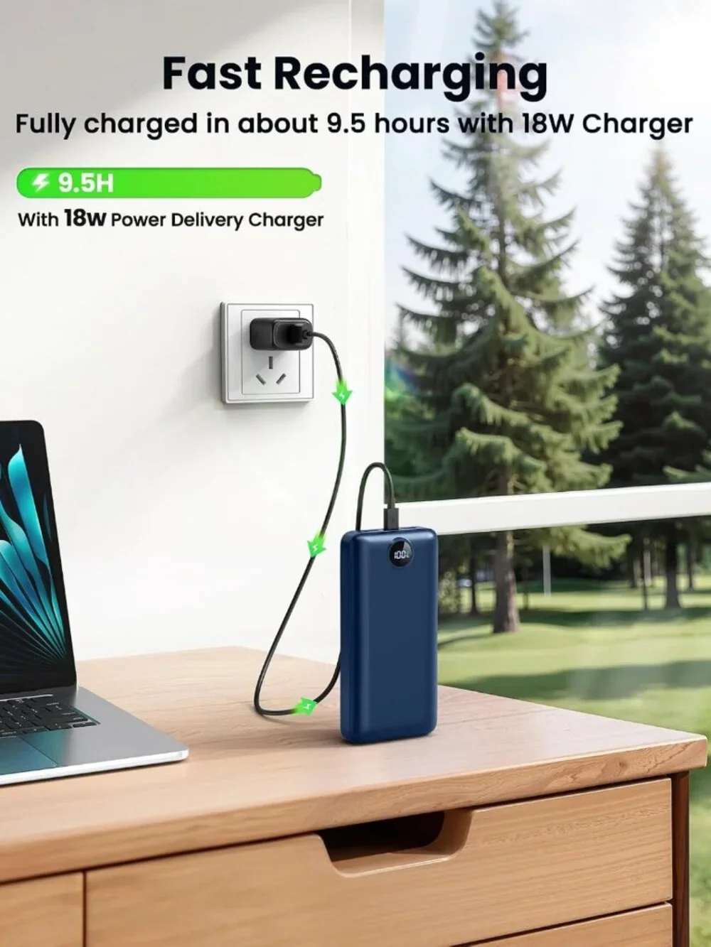 High-Capacity 50000mAh Power Bank - Fast Charging USB C Battery Pack for Travel
